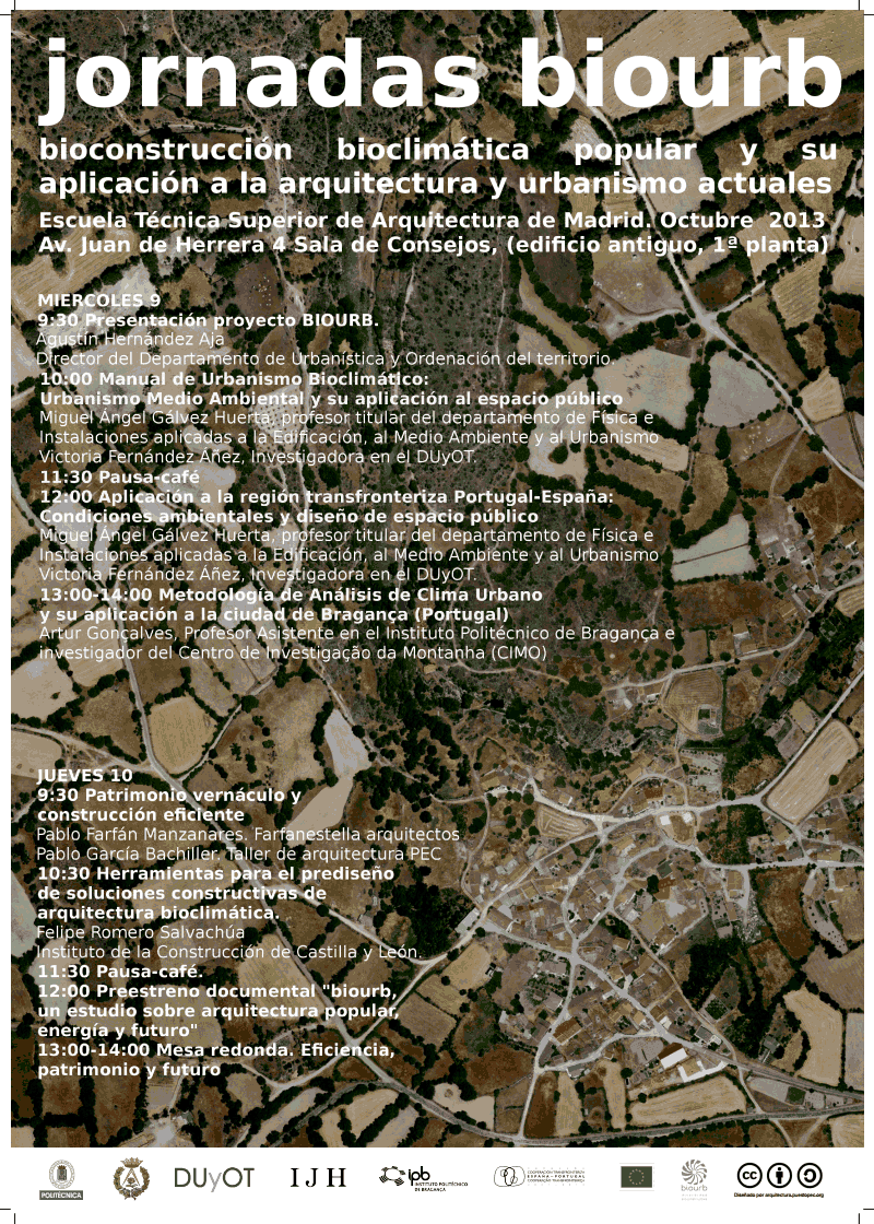 Cartel de las jornadas BIOURB en la Escuela de Arquitectura de Madrid