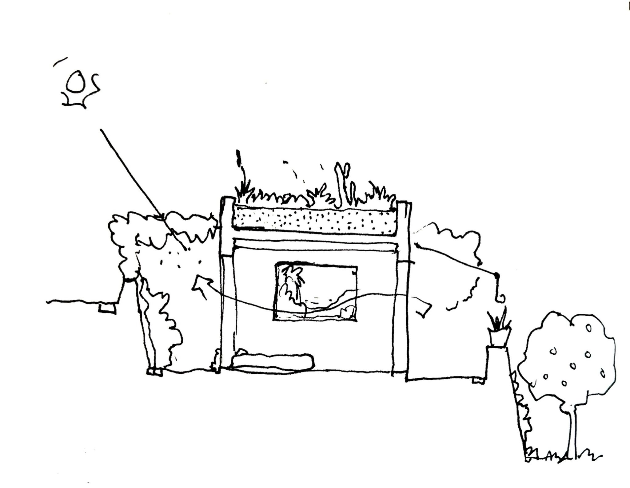 Dibujo del eco-hotel Finca La Paz