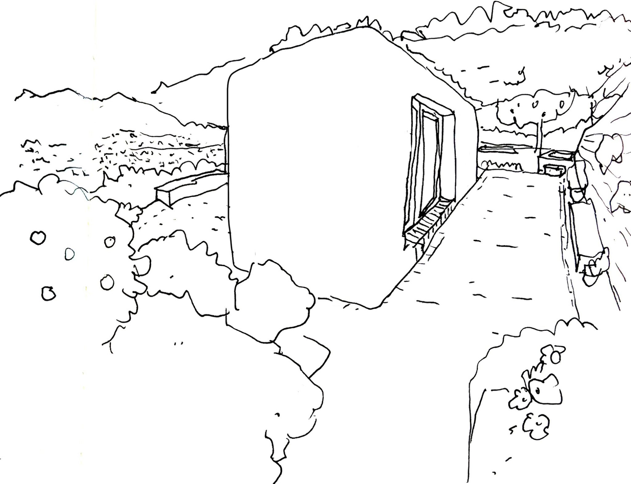 Dibujo del eco-hotel Finca La Paz